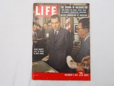 Vintage December 9, 1957 Life Magazine "Nixon, The Drama in Washington"