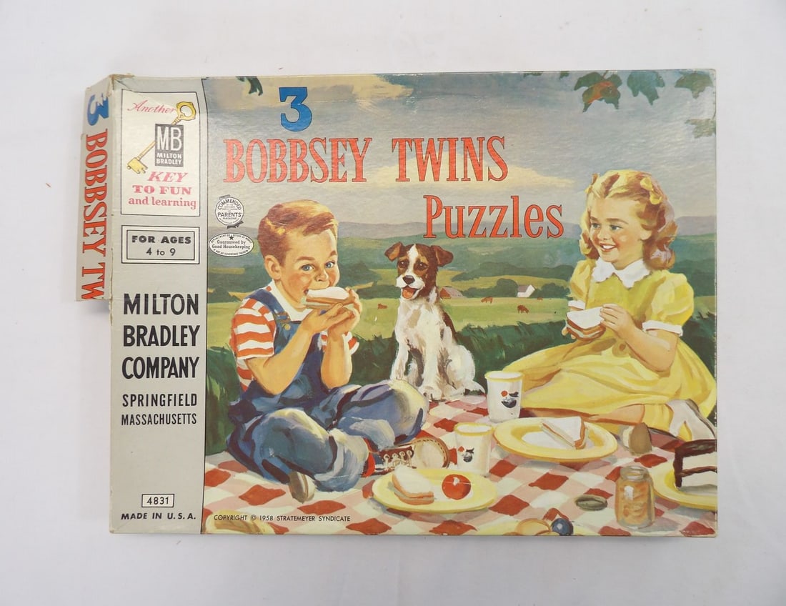 Vintage 1958 Bobbsey Twins Puzzles, Set of 3, Milton Bradley Company (1 of 5)