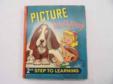 Vintage 1957 Picture Building Set of 6 Puzzles by Milton Bradley Company