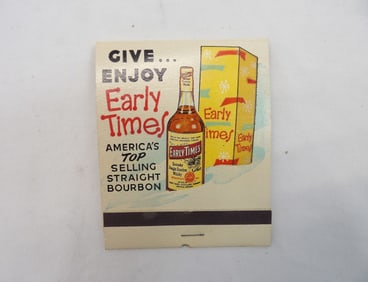 Vintage Early Times Whisky Advertising Extra Large Matchbook with Matches