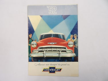 Vintage 1952 Chevrolet Advertising Brochure Poster