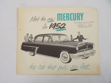 Vintage 1952 Mercury Advertising Brochure Poster