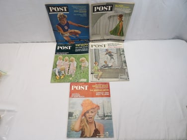 Lot of 5 Vintage Post Magazines, 1960-1966