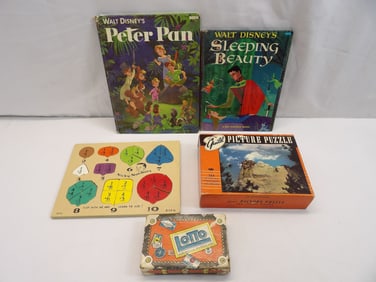 Vintage Lot of Books, Puzzle & Game