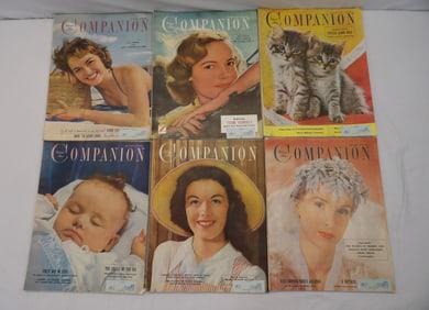 Lot of 6 Vintage 1950 Woman's Day Companion Magazines
