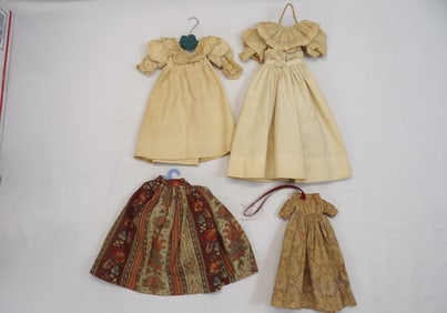 Lot of 4 Antique Doll Dress
