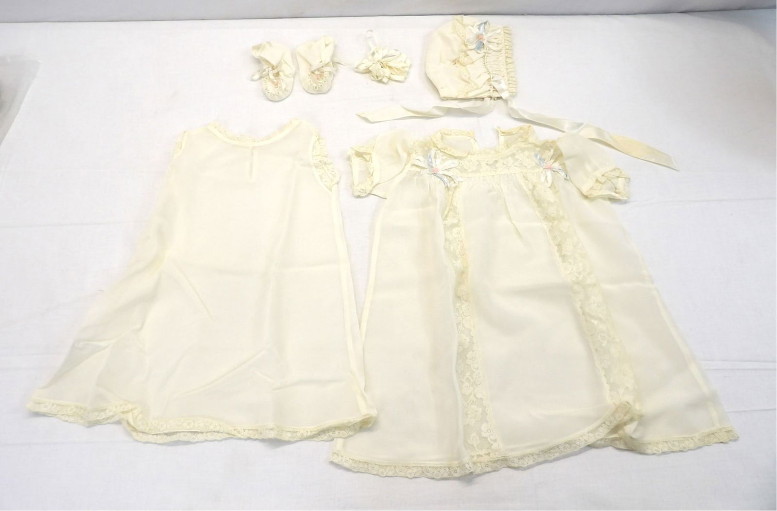 Vintage 1950/60's Christening Dress, Slip, Bonnet & Booties