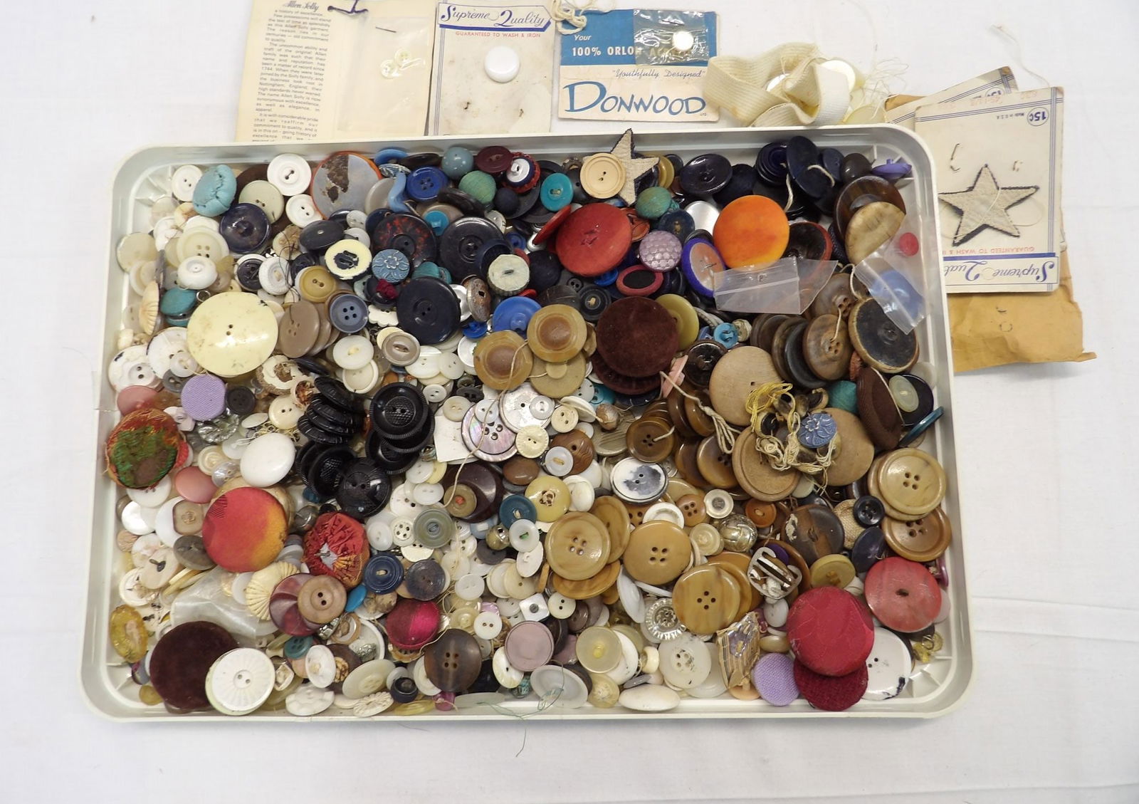 Large Lot of Vintage Buttons, Miscellaneous Sizes & Materials (1 of 4)