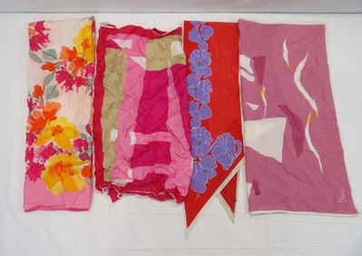 Lot of 4 Vintage Vera Silk Scarfs