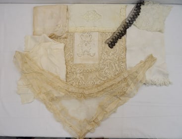 Lot of Antique Lace & Linens