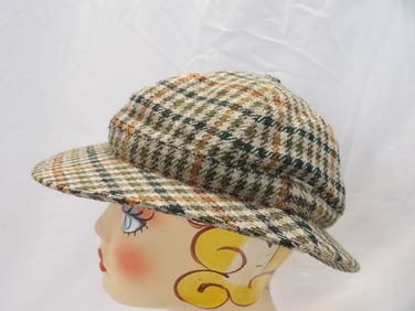 Vintage Barbour Sherlock Holmes Style Plaid Hat