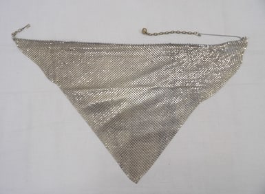 Vintage Whiting & Davis Silver Mesh Belly Dancers Mask