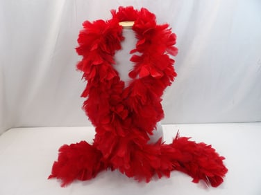 Vintage Red Feather Shawl/Boa
