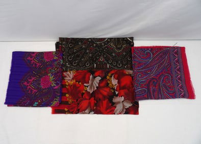 Lot of 4 Vintage Paisley Floral Shawls