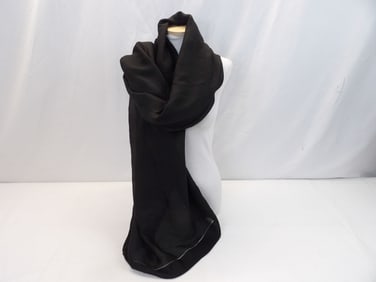 Vintage Extra Long Black Silk Shawl
