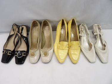 Lot of 4 Pair Vintage Shoes, Talbots, Carniage Court, Boutique & Ferragamo