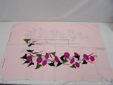 Vintage Alfred Shaheen Hand Printed Tablecloth Cotton Fabric