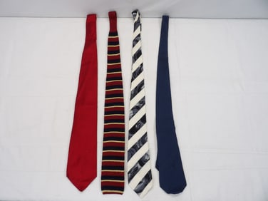 Lot of 4 Vintage Men's Ties Gucci, Pierre Balmain, Lilly Duche & Chaps Ralph Lauren