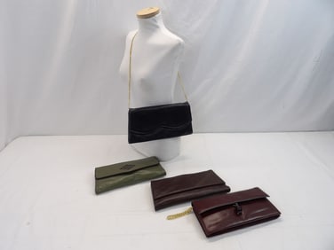 Lot of 4 Vintage Leather Clutch Purses,3  Andrew Geller, & I. Miller,