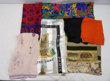Lot of 7 Vintage Scarfs including Silk Ballerina Scarf