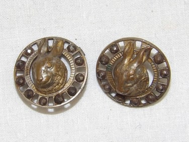 Rare Antique Marcasite Rabbit Buttons