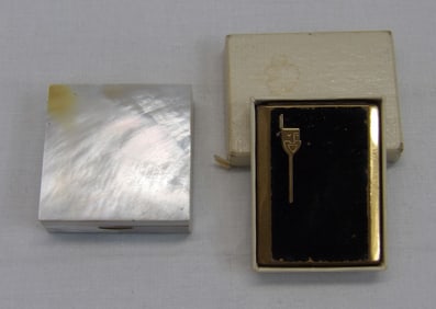 Lor of 2 Vintage Powder Compacts, 1 Max Factor, 1 Mother of Pearl