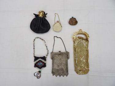 Lot of Antique & Vintage Purses/Bags, Whiting & Davis Enamel Mesh, Beaded & Coin Purses