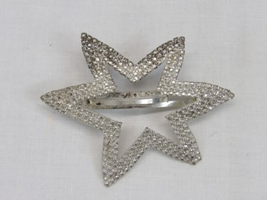 Large Vintage Rhinestone Star Barrette by Raffime