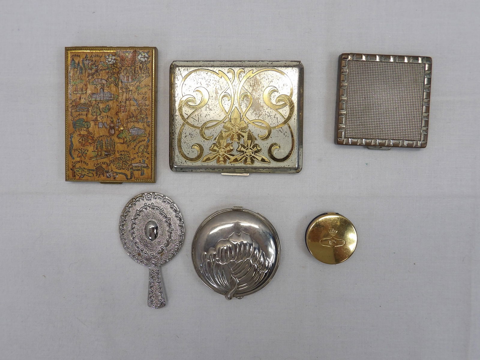 Lot of Compacts, 1 Hand Painted Wood, American Beauty, Majestic, Rouge & 2 Pocket Mirrors (1 of 10)