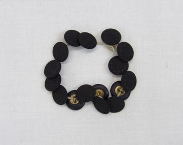 Lot of 21 Victorian Black Jet Etched Glass Buttons