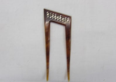 Vintage T-Shell Hair Comb with Rhinestones