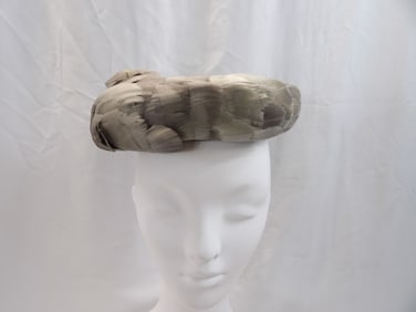 Vintage Millinery Gray Feather Ring
