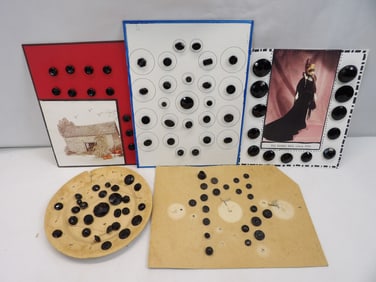 Lot of Vintage Buttons, Some Black Jet Glass