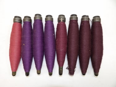 Lot of 8 Shuttle Bobbins with Thread