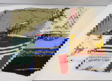 Lot of  5 Vintage Silk Scarfs with Horse Motif