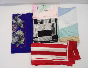 Lot of 5 Vintage Scarfs & Shawl, Jones of New York, Ellen Tracy, Jean-Louis Scherrer, Vince Camuto,