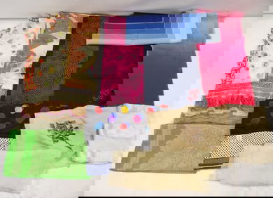 Lot of 13 Vintage Scarfs Mostly Silk