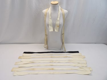 Lot of 9 Antique Bow Ties & a Pair of Suspenders