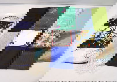 Lot of 11 Vintage Scarfs, Smithsonian, Glentex, Betmar & Other, Some Silk