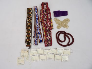 Lot of Vintage Embroidered Trims & Beads