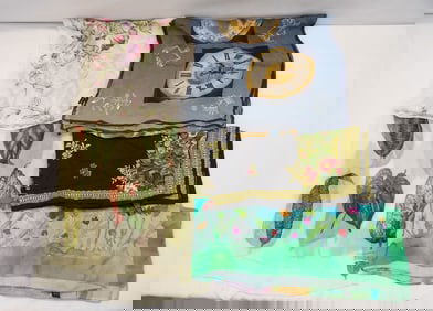 Lot of 5 Vintage Silk Scarfs, 3 Smithsonian, Metropolitan, Reagan