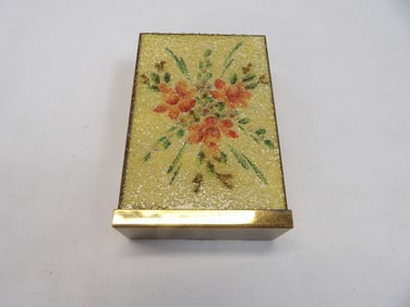 Vintage Enamel Hand Painted Cigarette Pack Holder