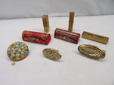 Lot of 8 Vintage Lipstick Containers