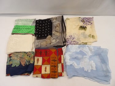 Lot of 7 Vintage Silk Scarfs, Talbots, Liberty, Tammis Keefe, & Other