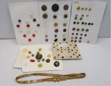 Lot of Vintage & Antique Buttons, Some 1800's