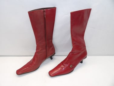 Vintage 1990's Prada Red Calf High Boots