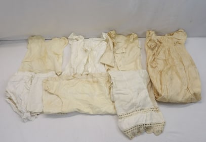Lot of 8 Pieces Victorian White Childrens Clothing, Including Bloomers