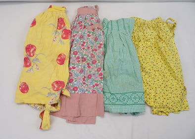 Lot of 4 Vintage Cotton Aprons