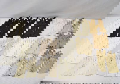 Lot of 15 Pair Vintage Gloves, Leather, Cloth & Crochet