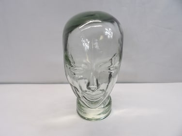 Clear Glass Head Hat/Wig Display